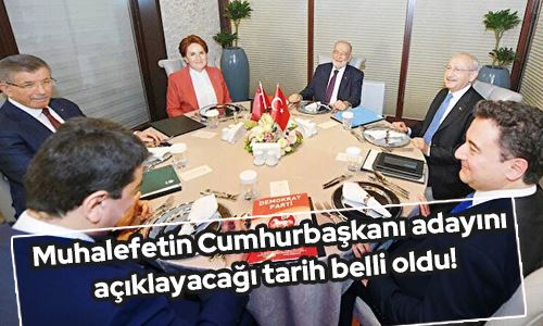 Muhalefetin Cumhurbaşkanı adayını açıklayacağı tarih belli oldu!