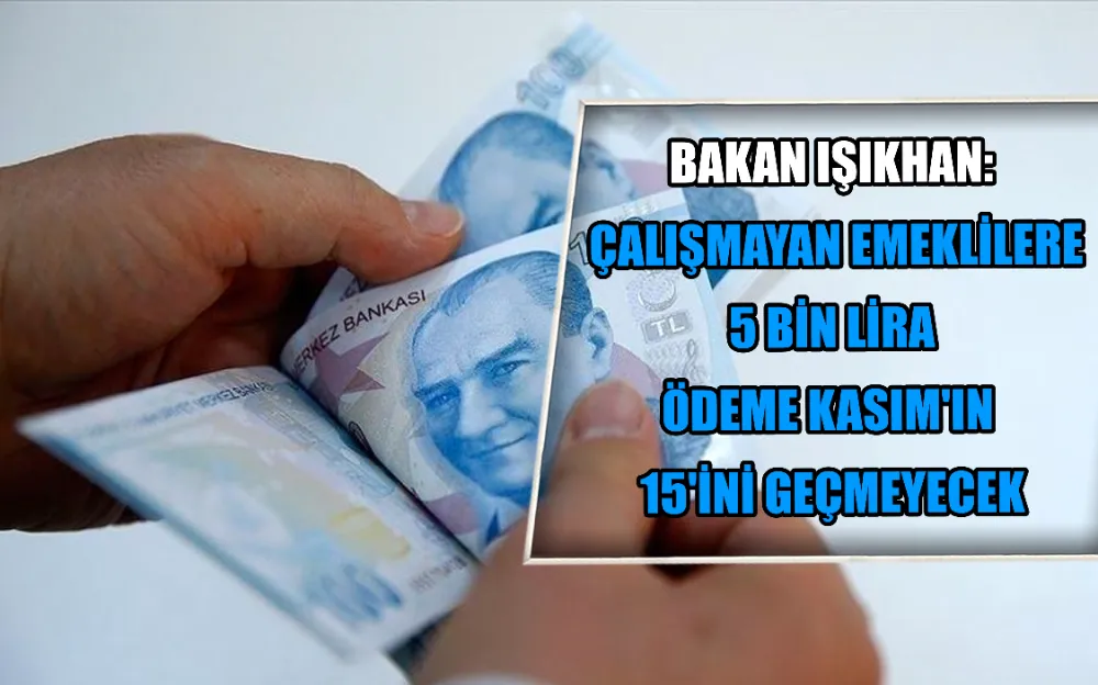  BAKAN IŞIKHAN: ÇALIŞMAYAN EMEKLİLERE 5 BİN LİRA ÖDEME KASIM