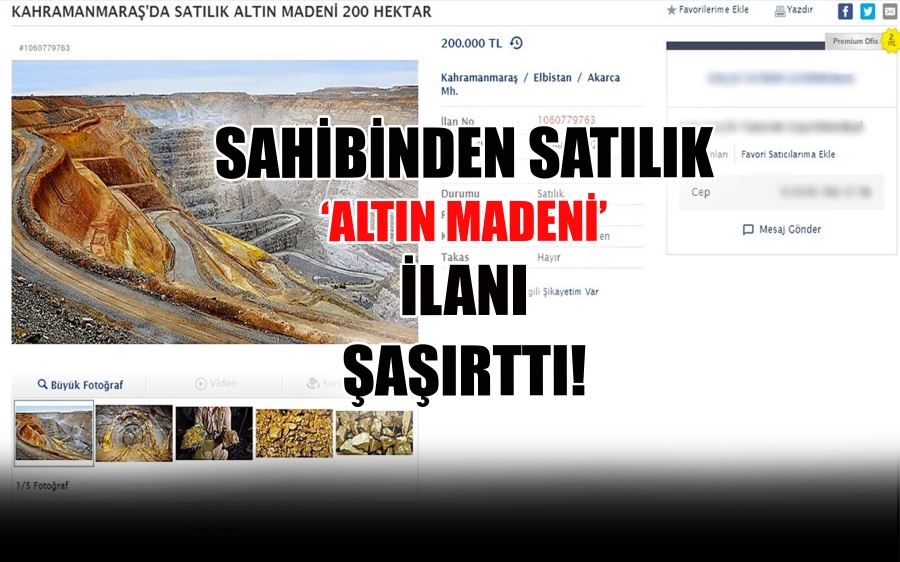 SAHİBİNDEN SATILIK ‘ALTIN MADENİ’ İLANI ŞAŞIRTTI!