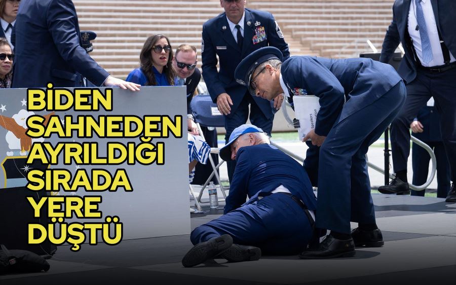 Biden sahneden ayrıldığı sırada yere düştü