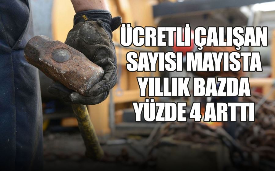 ÜCRETLİ ÇALIŞAN SAYISI MAYISTA YILLIK BAZDA YÜZDE 4 ARTTI