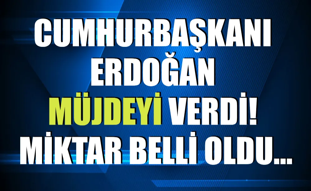 Cumhurbaşkanı Erdoğan müjdeyi verdi! Miktar belli oldu...