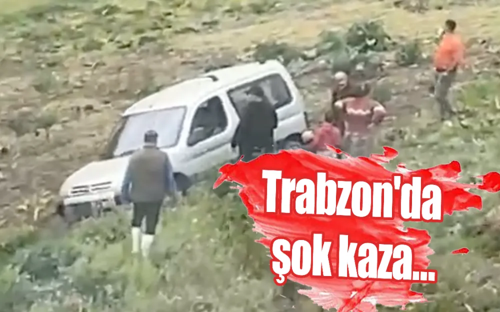 Trabzon’da görenleri şaşırtan kaza!