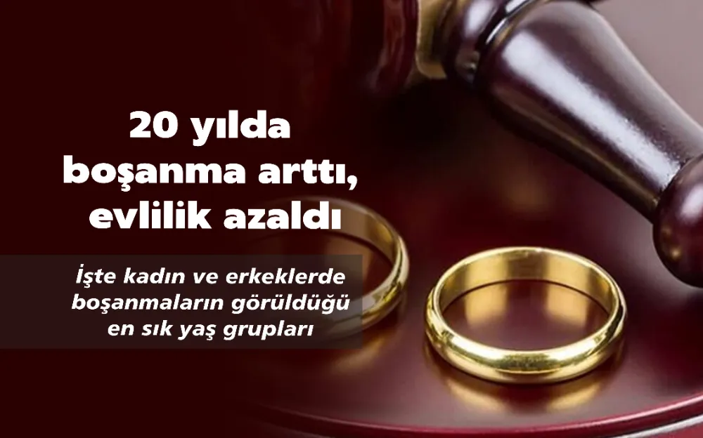 20 yılda  boşanma arttı,  evlilik azaldı