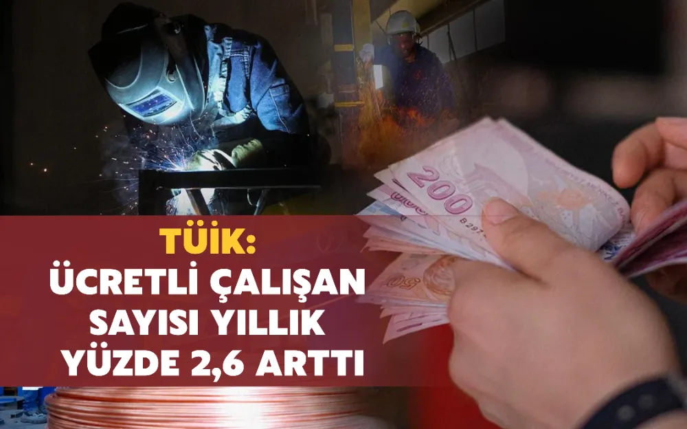 TÜİK: ÜCRETLİ ÇALIŞAN SAYISI YILLIK YÜZDE 2,6 ARTTI