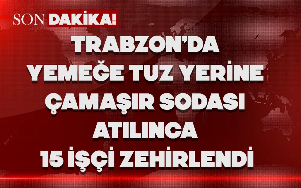 YEMEĞE TUZ YERİNE ÇAMAŞIR SODASI ATILINCA 15 İŞÇİ ZEHİRLENDİ