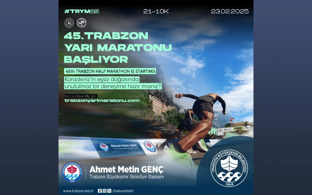 45. ULUSLARARASI TRABZON YARI MARATONU İÇİN GERİ SAYIM SÜRÜYOR